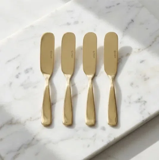 Conjunto 4 Espátulas de Aço Inox Dourado - Wolff