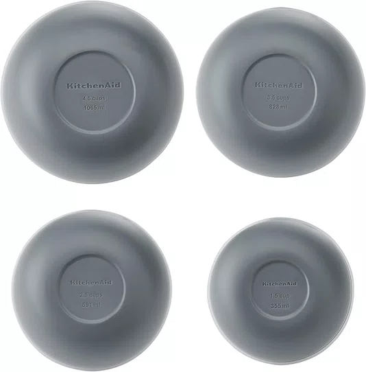 Conjunto 4 Tigelas de Preparação Multiuso Cinza - Kitchenaid