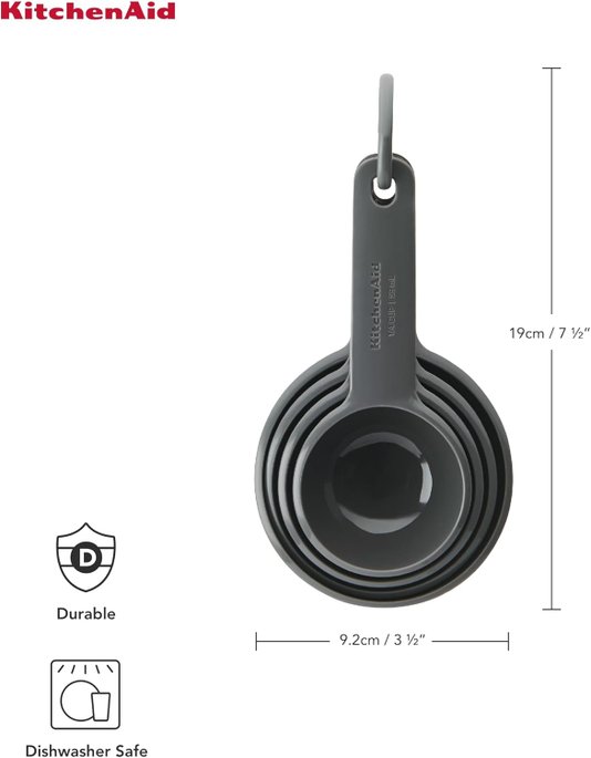 Conjunto 4 Xícaras Medidoras Confeitaria Cinza - Kitchenaid