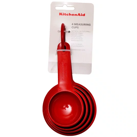 Conjunto de Medidores 4 Xícaras Confeitaria Vermelha - Kitchenaid