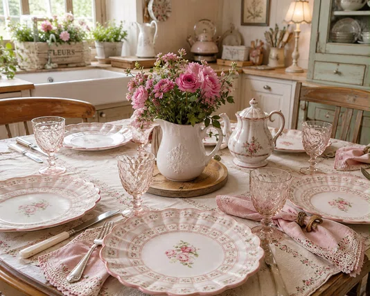 Conjunto 5 Pratos Raso Relevado Rosas Vo Dulce - Scalla