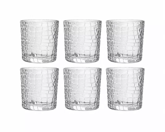 Conjunto 6 Copos de Vidro Transparente Crocodile 330ml - Tuut