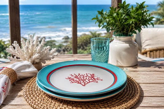 Conjunto 6 Pratos Fundo Coral - Scalla