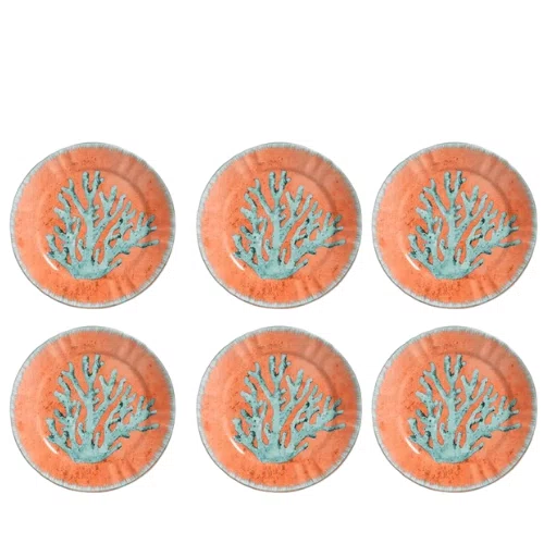 Conjunto 6 Pratos Raso Coral Mate Corali - Scalla