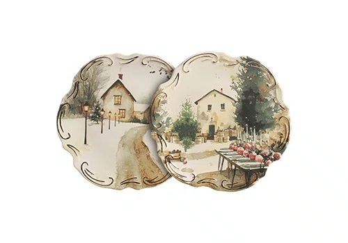 Conjunto 6 Pratos Raso Noite de Neve - Scalla