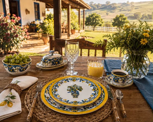 Conjunto 6 Pratos Sobremesa Reto Limone - Scalla
