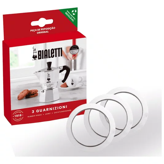 Conjunto com 3 Borrachas para Cafeteira Nouva Moka 3/4 Xicaras - Bialetti