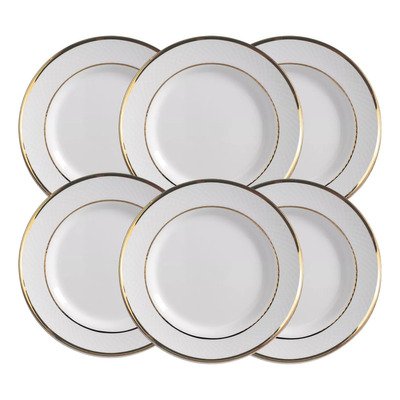 Conjunto com 6 Pratos Sobremesa Branco Perola Premium Edition 10c - Alleanza Ceramica