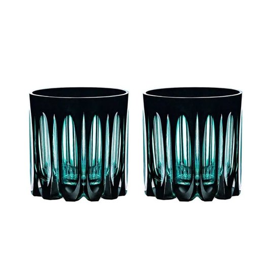 Conjunto de 02 Copos de Cristal para On The Rocks 330 Ml - Bicolor Preto/orvalho - Strauss
