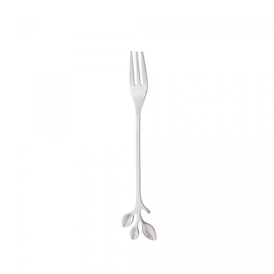 Conjunto 4 Garfos de Aço Inox para Aperitivo Leaves Prata - Wolff