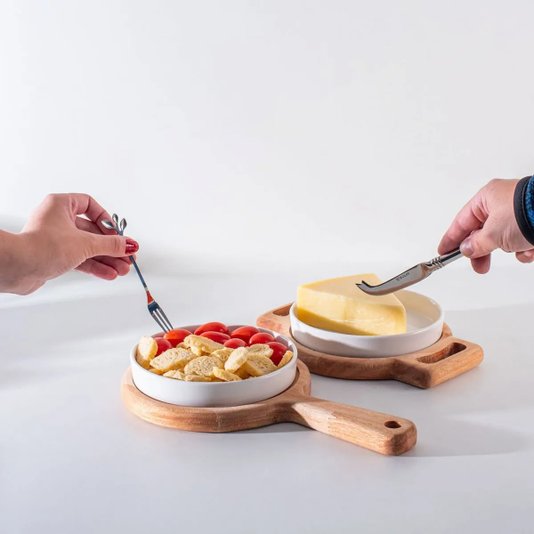Conjunto 4 Garfos de Aço Inox para Aperitivo Leaves Prata - Wolff