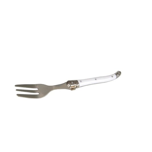 Conjunto de 6 Garfos Sobremesa Luxo com Bandeja de Madeira Branco - Laguiole La Tour