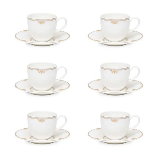Conjunto de 6 Xicaras de Cafezinho 110ml com Pires Dinasty - Strauss