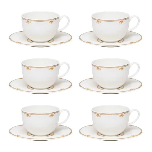 Conjunto de 6 Xicaras de Chá 270ml com Pires Dinasty - Strauss