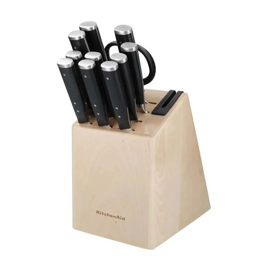 Conjunto Facas Forjadas com Cepo Afiador 12 Peças - Kitchenaid