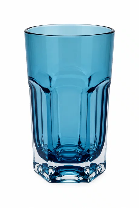 Copo Longo Acrilico Transparente Azul 8x8x14cm - Entrecasa