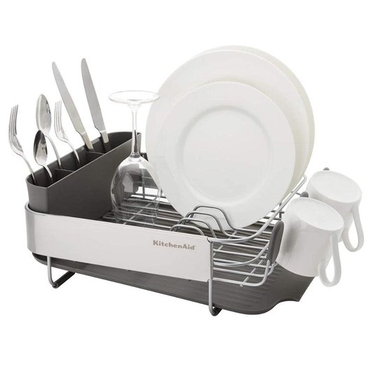Escorredor Pratos Talheres Louças Cozinha Cinza - Kitchenaid