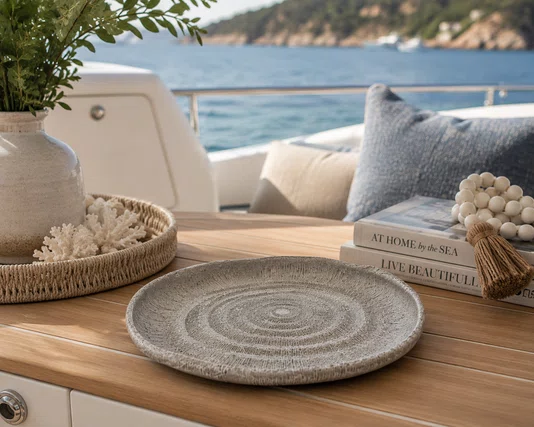 Escultura Coral Oval Resina 36,8x25x5cm