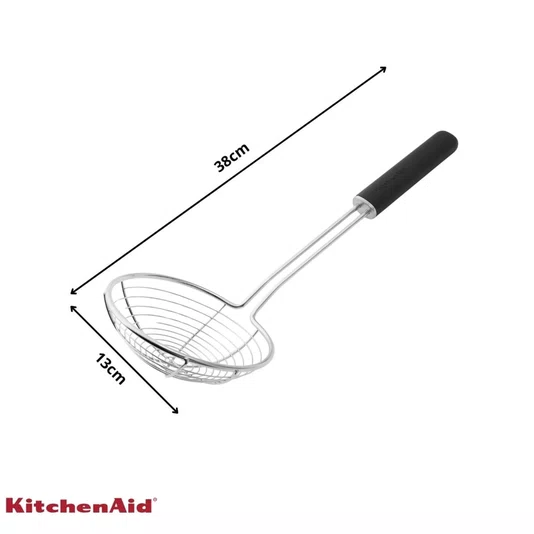Escumadeira Inox Fritura Cozinha Preta - Kitchenaid