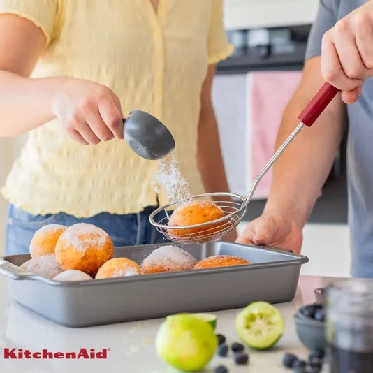 Escumadeira Inox Fritura Cozinha Vermelha - Kitchenaid