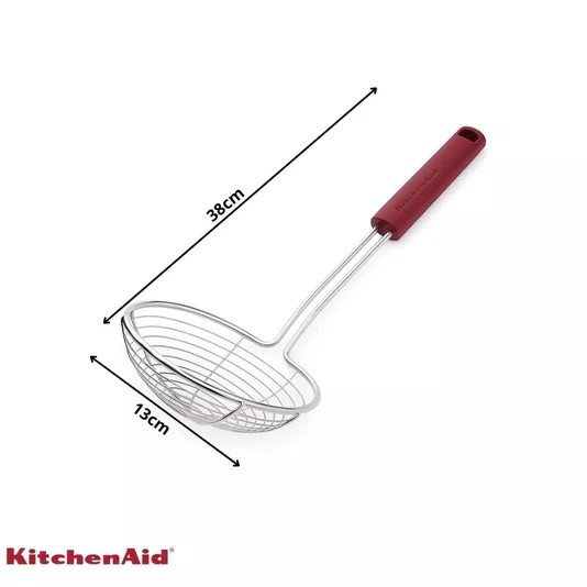 Escumadeira Inox Fritura Cozinha Vermelha - Kitchenaid