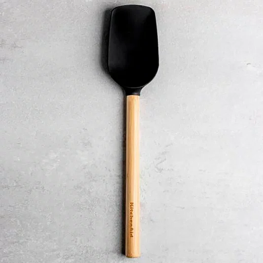 Espátula Colher Bambu Preto - Kitchenaid
