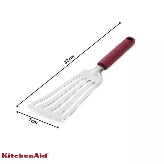 Espatula Flexivel Perfurada 32cm em Inox Vermelho - Kitchenaid