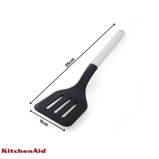 Espátula Perfurada 35cm Cozinha em Nylon Branca - Kitchenaid