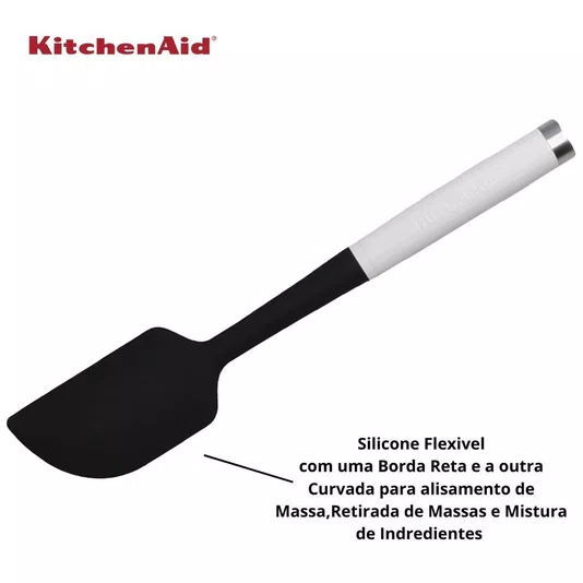 Espátula Silicone Raspadora Confeitaria Branca - Kitchenaid