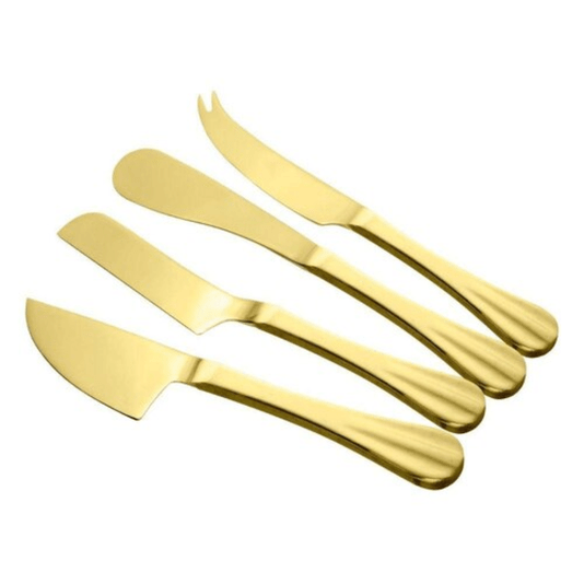 Faca para Queijo Inox Dourado 4 Peças