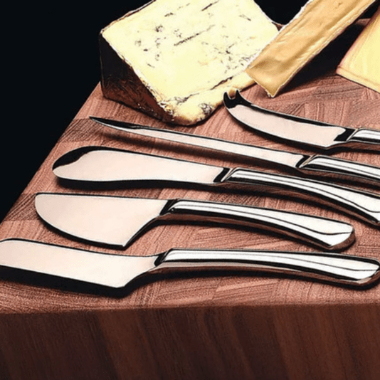 Faca para Queijo Inox Dourado 4 Peças