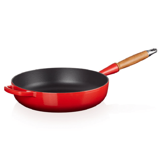 Frigideira Saute com Cabo de Madeira 28cm Signature Vermelha - Le Creuset