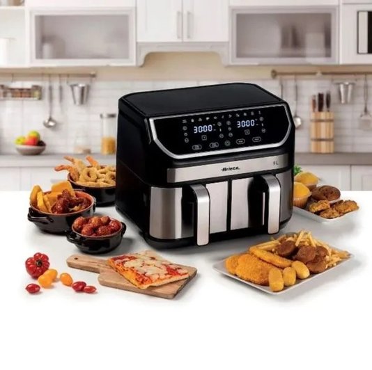 Fritadeira Air Fryer Dupla 9 Litros 2100w 220v Preta - Ariete