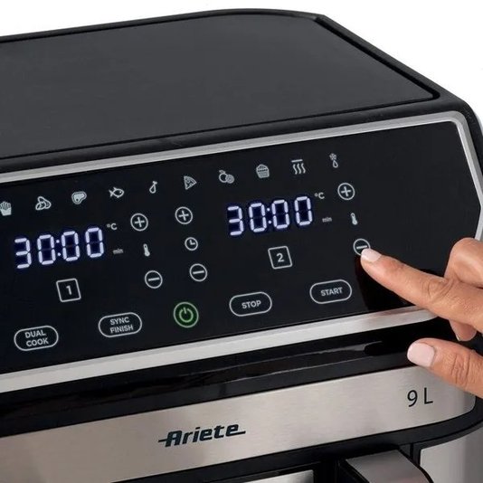 Fritadeira Air Fryer Dupla 9 Litros 2100w 220v Preta - Ariete
