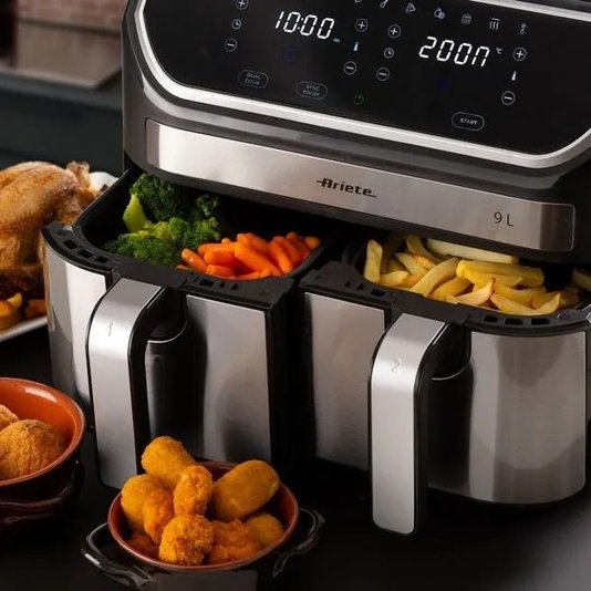 Fritadeira Air Fryer Dupla 9 Litros 2100w 220v Preta - Ariete