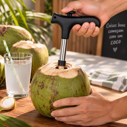 Furador Abridor de Coco Inox