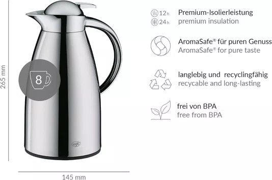 Garrafa Térmica 1l Signo Cromada - Alfi