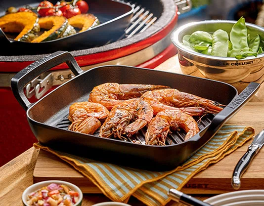 Grelha Quadrada com Alças 26cm Alpine Matte Black - Le Creuset