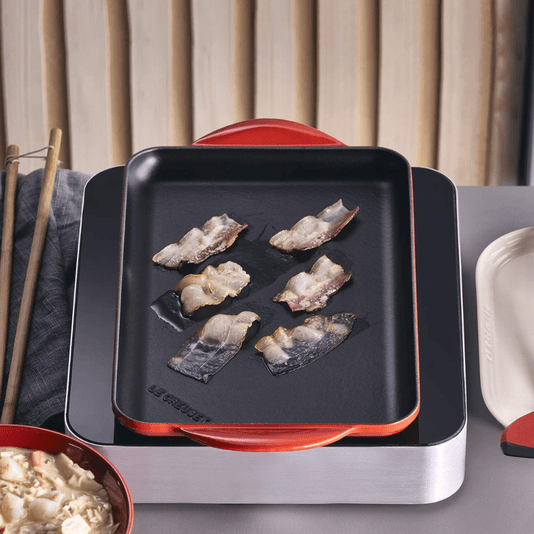 Grelha Retangular Lisa 32cm Vermelha - Le Creuset