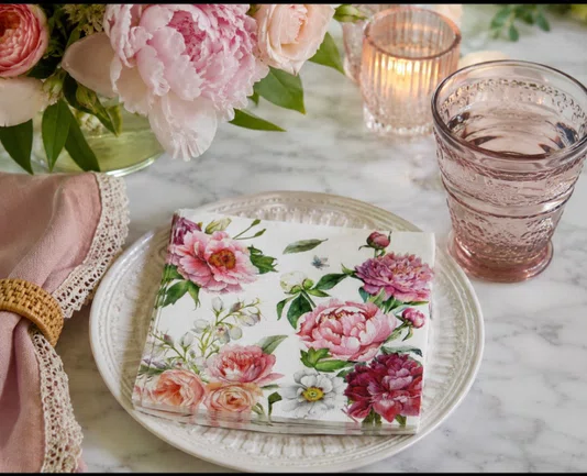 Guardanapo Coocktail Blush Peony - Michel Design