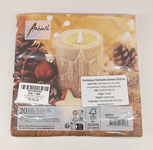 Guardanapo de Papel Candlelight - Ambiente