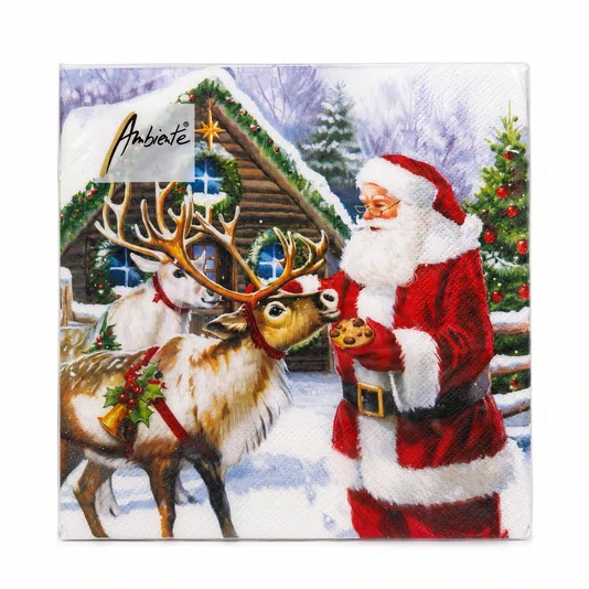 Guardanapo Papel Natal Cabana Alce 33x33 20 Folhas - Ambiente