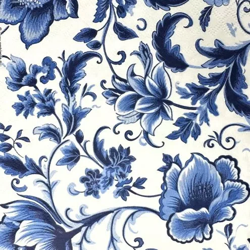 Guardanapo Papel 33x33 Blue Florals