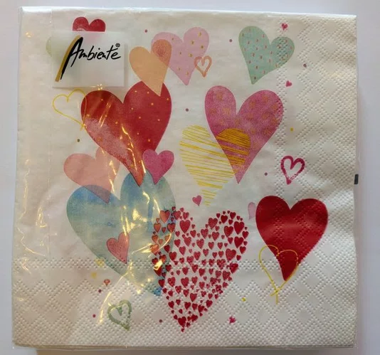 Guardanapo Papel 33x33 Witht Love White