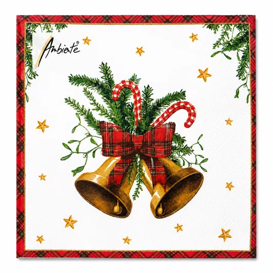 Guardanapo Papel Natal Sinos White 33x33 20 Folhas - Ambiente