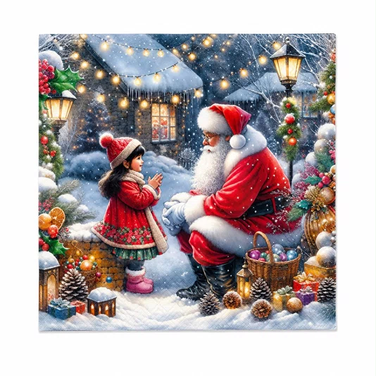 Guardanapo Papel Natal Santa 33x33 20 Folhas - Ambiente