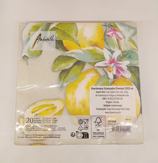 Guardanapo Sunny Lemon Fsc Mix - Ambiente