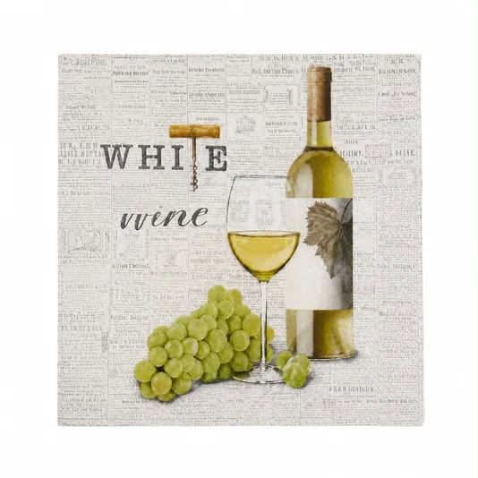 Guardanapo Papel White Wine 33x33 20 Folhas - Ambiente