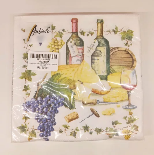 Guardanapo Wine And Cheese Fsc Mix - Ambiente