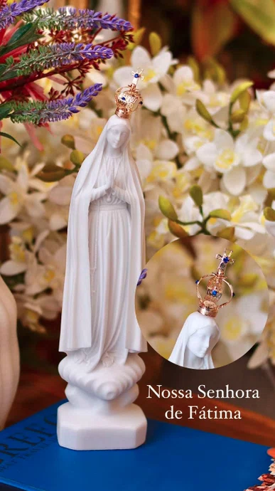 Imagem Nossa Senhora de Fatima 28cm com Coroa Dourada - Vigore
